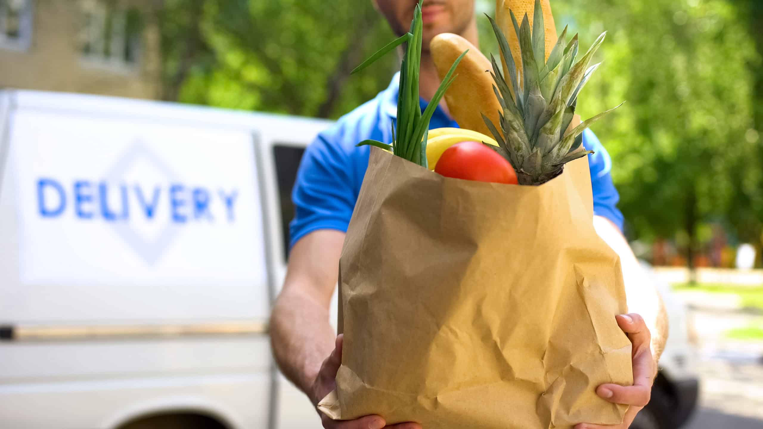 man delivering groceries